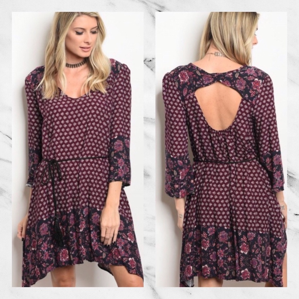 🔆Clearance 🔆Keyhole Back Tie Waist Dress😍